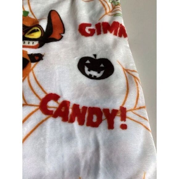 Disney Stitch Halloween Plush Throw Blanket 50”x70” Gimme Candy Witch Pumpkin - Picture 4 of 12